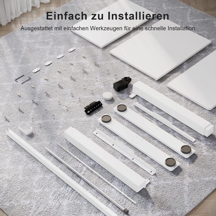 Регульований стіл 110x60 см, електричний, ергономічний, для дому та офісу, білий