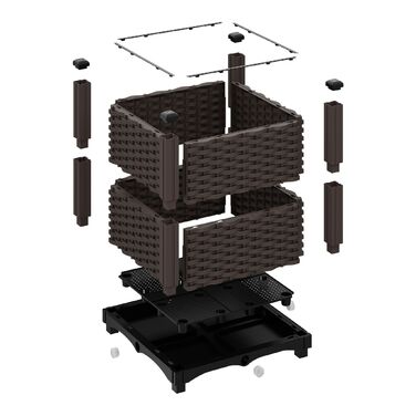 Горщик для рослин Relaxdays з імітацією ротангу