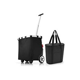 Набір для перевезення валіз, термошоппер для валіз, візок для покупок з сумкою-холодильником, чорний (7003)