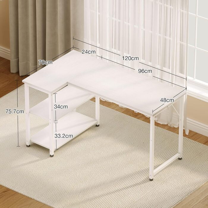 Ігровий стіл Coleshome, кутовий, з обертовим ящиком, 120x70 см, білий