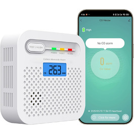 Детектор чадного газу CO з цифровим дисплеєм, портативний, для дому, авто, кухні, ресторану, готелю, офісу (WiFi)