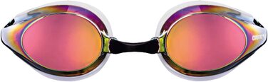 Окуляри для плавання унісекс для дорослих, окуляри для плавання з захистом від ультрафіолету, 4 змінних носових отвори, силіконові прокладки (різнокольорові (Білий-Червоний-Чорний), дзеркальні лінзи, комплект з протитуманним спреєм)
