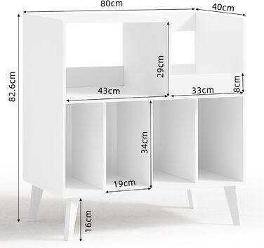 Стійка для платівок велика з полицями для зберігання, підставка для програвачів, вінілових платівок, місце для демонстрації, на 300 альбомів, для музичної кімнати та вітальні (біла)