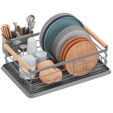 Сушарка для посуду BRIAN & DANY з піддоном, 42x30x15 см, сіра