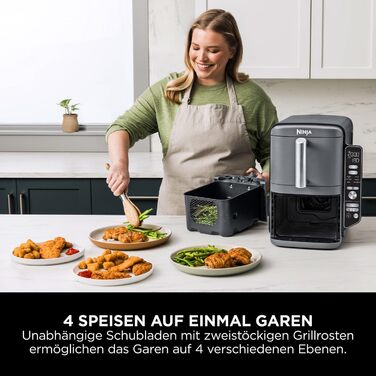 Фритюрниця Ninja Foodi FlexDrawer AF500EUCP: 7-в-1, Dual Zone, Airfryer з подвійними зонами, чорний & мідний колір