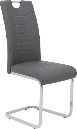 Набір кухонних стільців Hela Ruby, 4 шт., сірий, штучна шкіра, металевий каркас, 140 кг