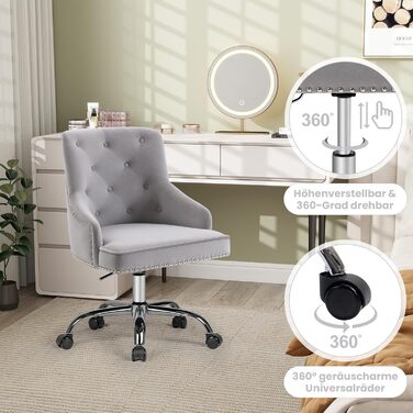 Крісло Fiximaster для офісу та дому: обертове, з регулюванням висоти, на коліщатках, сіре, до 135 кг