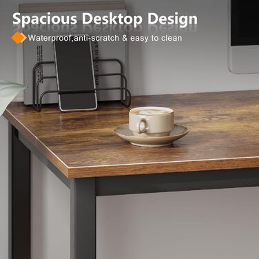 Комп'ютерний стіл SogesHome 120x60x75 см для дому та офісу, робоча станція, стіл для роботи, їжі та конференцій (80x40 см, ретро, чорний)