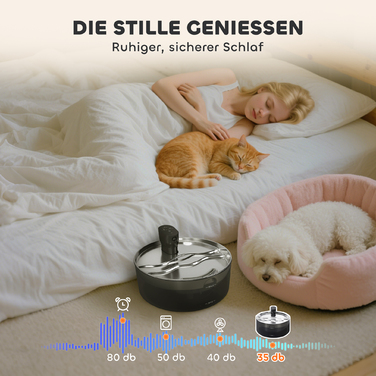 Джерело води для котів Katzenbrunnen 7L з тихою помпою, LED-підсвіткою, фільтром з активованого вугілля та нержавіючою сталлю (30,6 x 30,6 x 17,2 см)