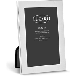 Рамка для фото EDZARD Prato 10x15 см, посріблена, стійка до потемніння, оксамитова спинка, в комплекті 2 вішалки, макс. 50 символів
