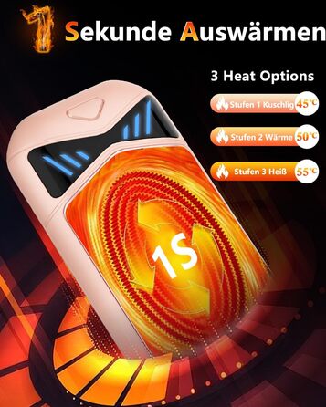 Електричні грілки для рук DDKJ 2 шт. 7000mAh з магнітом, 3 режими нагріву до 55°C, портативні, для дітей, чоловіків, жінок (рожевий)