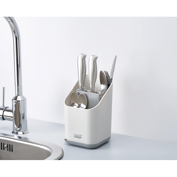 Організатор для ножів та столових приборів Joseph Joseph Duo для кухонної раковини, сірий пластик