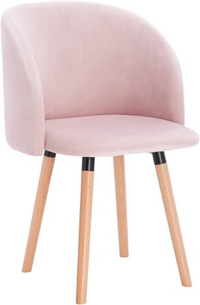 Стільці для їдальні WOLTU BH121rs-1 кухонний стілець вітальня стілець м'який стілець дизайнерський стілець з підлокітником, оксамитове сидіння, рама з масиву дерева, рожевий рожевий оксамитWOLTU BH121rs-1 Кухонний стілець оксамитовий рожевий
