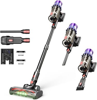 Bergexpertен Orizom: Бездротовий пилосос з автоматичним визначенням забруднення | 60 хв роботи | Без мішка | Для килимів, твердих підлог та шерсті тварин | 550 Вт (Фіолетовий)