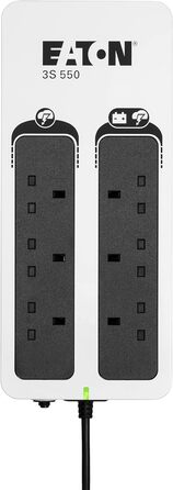 ДБЖ Eaton 3S Mini UPS 36 Вт 9/12/15/19 В постійного струму - ідеально підходить для захисту інтернет-маршрутизаторів (наприклад, FRITZ Box), IP-камери, домашні помічники та контролери розумного дому - біле та чорне (550 ВА / IEC)