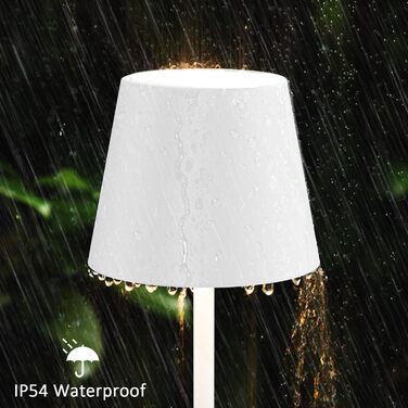 LED-лампа K-Bright 2 шт. з регулюванням яскравості, акумуляторна, бездротова, перезаряджувана, 3000K/4000K/6000K, три колірні температури, USB-C, IP54, вологостійка, білий колір