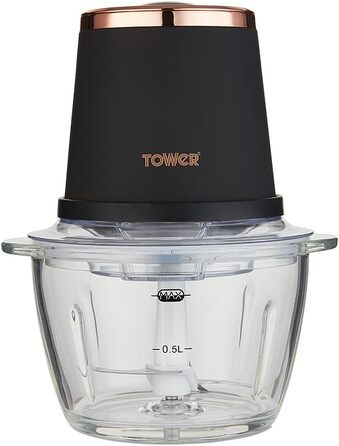 Подрібнювач для салату Tower Cavaletto T12058MNB, 1 л, 350 Вт, Midnigh Blue & Roségold (Чорний та Рожево-золотий)