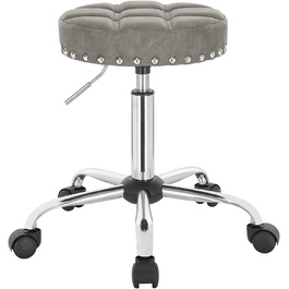 Стілець на коліщатках WOLTU BS35gr - 1 робочий стілець обертовий стілець косметичний стілець художній стілець регульований по висоті обертається 51-67 см штучна шкіра i