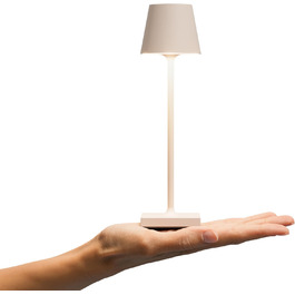 SIGOR Nuindie 2.0 Mini - Бездротова LED-лампа на акумуляторі, 25 см, IP54, USB-C, 12 годин роботи, пісочний колір (Pocket)