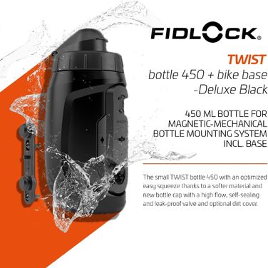 Спортивна пляшка для води Fidlock TWIST 450 мл для велосипеда чорна