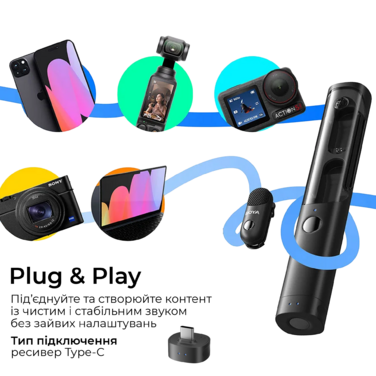 Бездротовий мікрофон BOYA Magic-05 Type-C Black