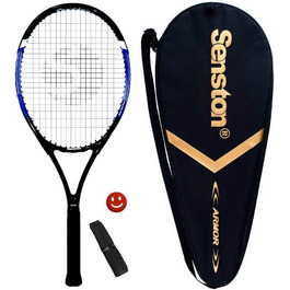 Тенісна ракетка Senston, 68,6 см, для чоловіків і жінок, початківців і любителів тенісу, хороша ручка з тенісною сумкою і демпфером вібрації (синій)