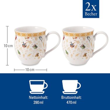 Villeroy & Boch Toy's Delight: Сніданок на двох - сервіз для двох осіб (6 предметів), білий/червоний, святковий дизайн