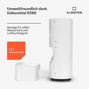 Klarstein AeroDry Smart 12l: Електричний осушувач повітря 12 л/день, WiFi, керування через додаток, білий