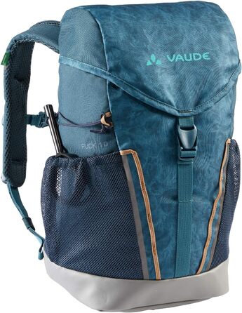 Дитячий рюкзак VAUDE для хлопчиків і дівчаток Puck, зручний туристичний рюкзак для дітей, стійкий до погодних умов шкільний рюкзак з дощовиком і збільшувальним склом, багато місця для зберігання, синій/затемнення, (10 літрів, темний бензин)