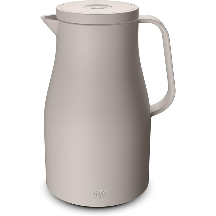 Термос Alfi ECONSCIOUS 1.0л з термоізоляційним вкладишем з біопластику, гігієнічний, з поворотним кришкою та кнопкою, для зручного наливання однією рукою, ідеальний для кави та чаю, без BPA (Oatmeal Beige)