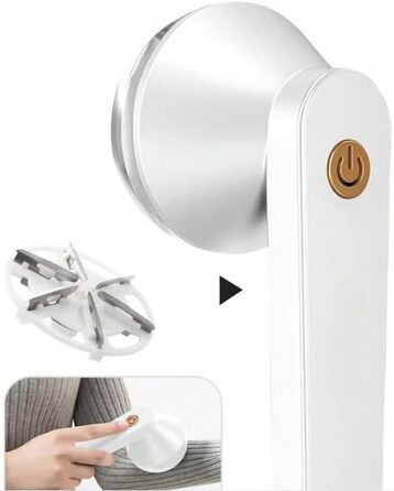 Електрична машинка для видалення ворсу Smart-J з USB-C, портативна та потужна. Ідеально підходить для одягу, светрів та тканин. Білий колір, з пензлем.