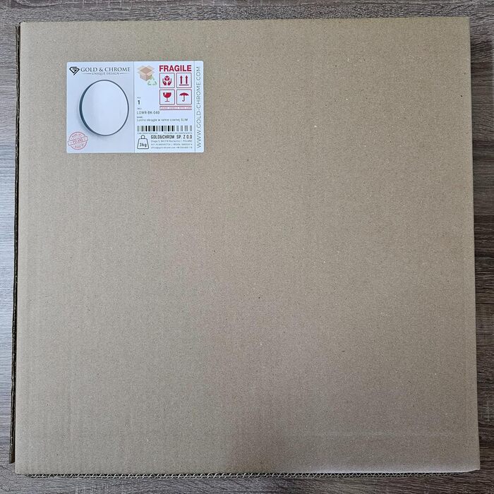 Круглий настінний дзеркало GOLD&CHROME - 50x50 см, чорний, з гарантією 2 роки. Дзеркало для ванної кімнати та для макіяжу, з алюмінію, декоративне, велике