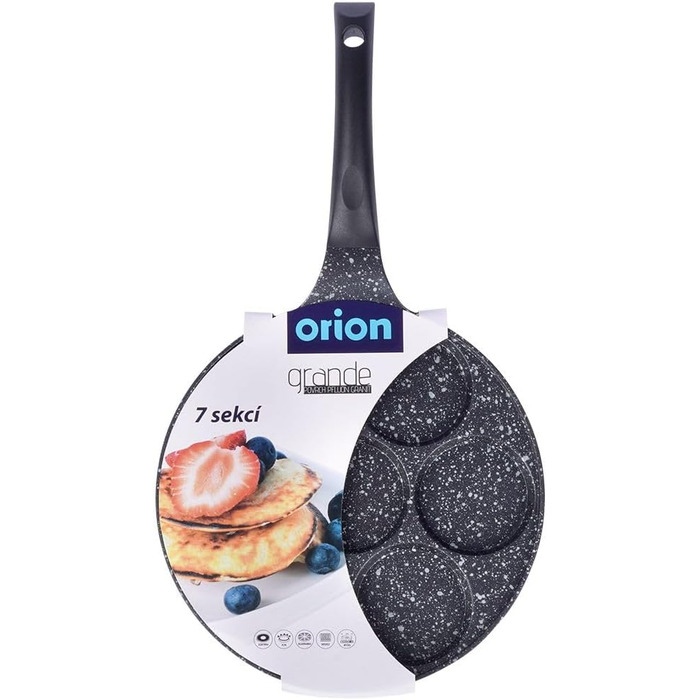 Сковорода для очей ORION Ø 27 см Смажена яєчна сковорода на 7 яєць Сковорода для млинців на газу для індукції, з антипригарним покриттям
