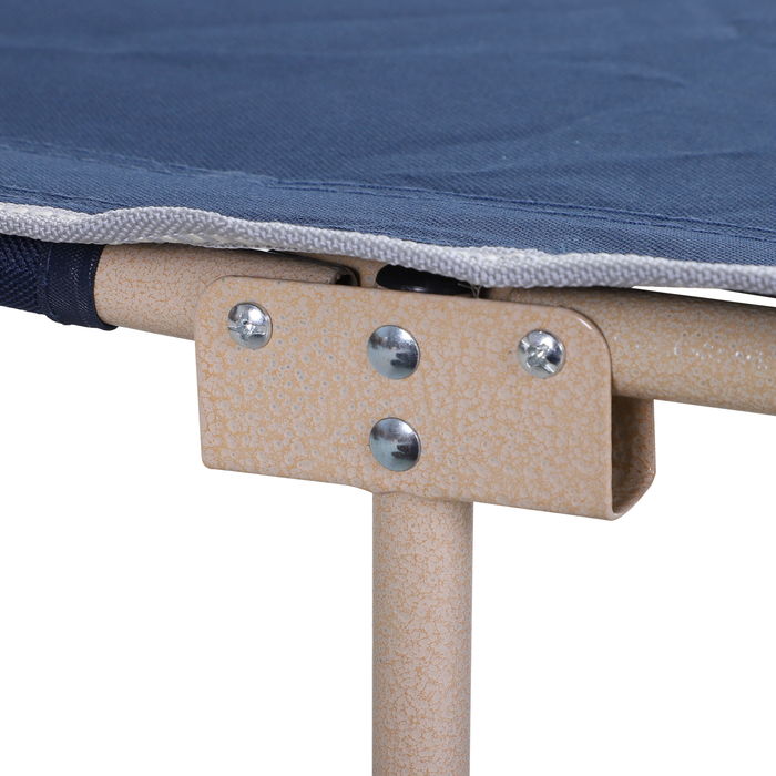 Розкладне кемпінгове ліжко Outsunny Camp Bed з сумкою для зберігання, сталь і оксфорд, синій, 190x68x52см| Аосом