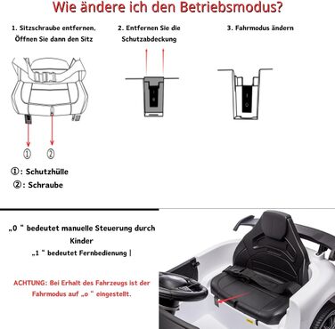 Дитячий електромобіль Mercedes-Benz AMG 12V, 2 двері, пульт, MP3, LED, білий