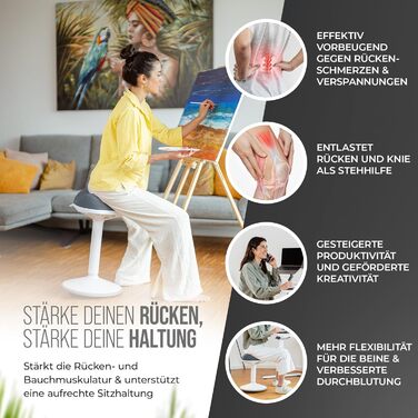 Офісний стілець ZIP SH-01 Graphitblau: ергономічний, регульована висота (58-83 см), знімний чохол, сертифікат IGR