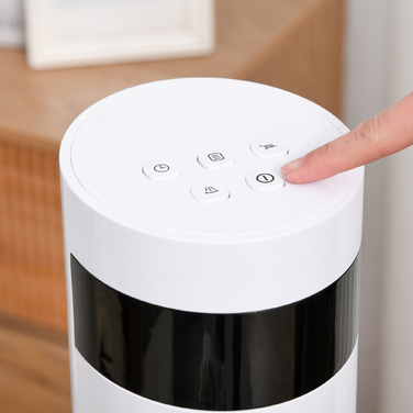 Вентилятор з підставкою, 3 режими вентиляції, пульт дистанційного керування, 50 Вт, таймер на 12 годин, LCD-дисплей, осциляція 85°, для спальні, білий