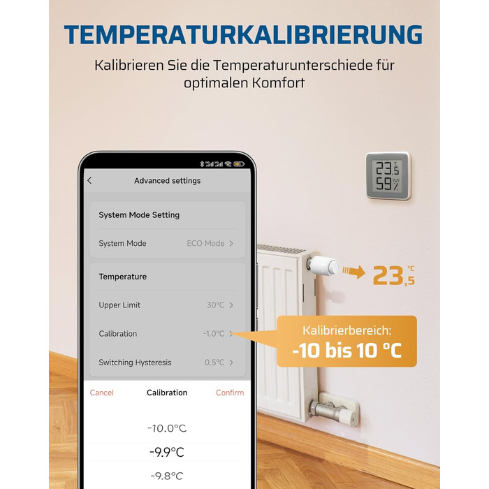 Розумний термостат для радіатора DEWENWILS WiFi, програмований, з керуванням через додаток, сумісний з Alexa та Google Assistant, енергозберігаючий, 1 шт.