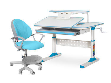 Комплект стіл Evo-Kids TH-320 Blue + крісло Evo-kids Mio KBL (арт. TH-320 W/BL + Y-407 KBL)