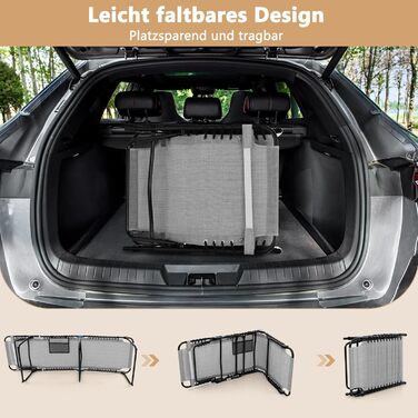 Шезлонг для саду Costway з підголівником та кишенею, висока посадка, регульована спинка, вантажопідйомність до 150 кг, сірий (188 x 59 x 41 см)