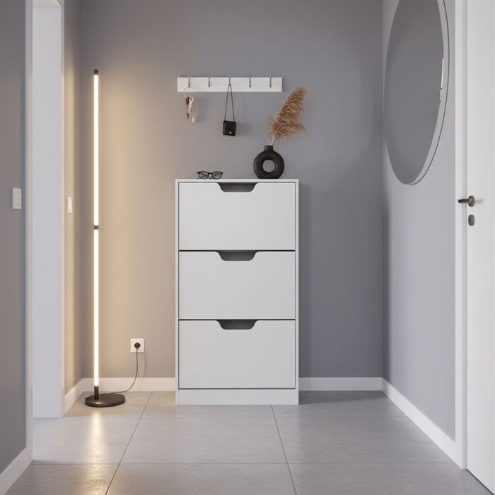 Взуттєва шафа Relaxdays з відкидною дверцями та відкритою полицею