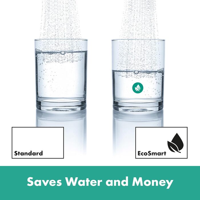 Змішувач Hansgrohe Ecostat Fine - n Aufputz з термостатом (SafetyStop 40°C) для 2 споживачів (чорний мат), комплект з водозберігаючим душем та стійкою 65 см