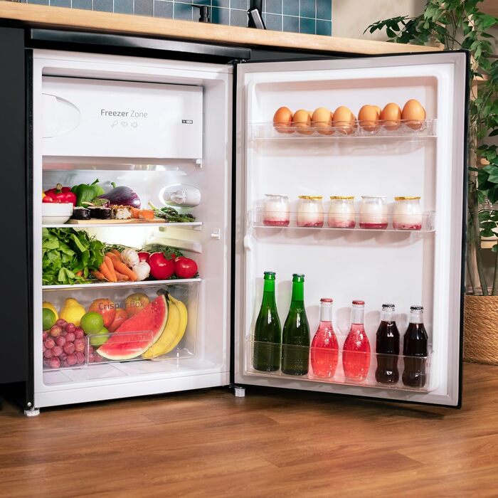 Холодильник Cecotec Bolero CoolMarket TT 107 L Black: міні-холодильник, клас E, регулювання температури, контейнер Crisper, морозильна камера, тиха робота