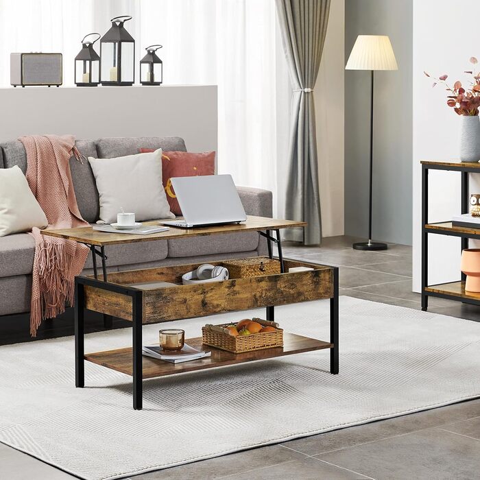 Журнальний столик Yaheetech з регульованою висотою, для вітальні, з металевим каркасом