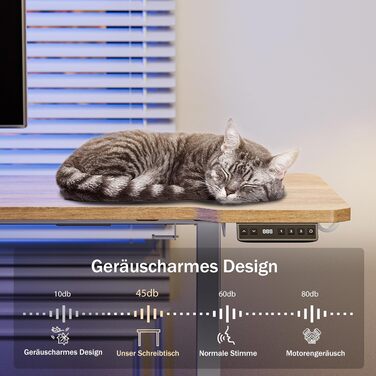 Стол письмовий L-подібний, регульований по висоті, 150 x 100 см, електричний, ергономічний, з підстаканниками та гачками, коричневий