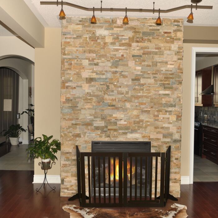 Захисний бар'єр Relaxdays коричневого кольору з дверцятами, 4 секції