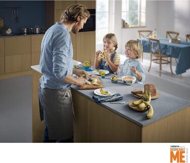 Набір дитячого посуду Minions WMF з порцеляни (3 шт.) з ложкою, від 3 років: тарілка, чашка, ложка, для сніданку, безпечний, миється в посудомийній машині