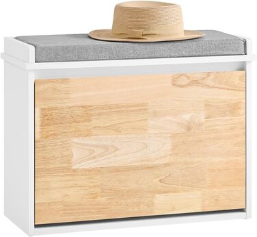 SoBuy Взуттєва шафа з 2 відкидними кришками, полиця для взуття, вузька, з 4 полицями, біла, 61x100x26 см, FSR165-W