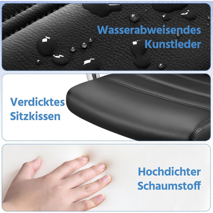 Крісло офісне Yaheetech чорне з підлокітниками, регульоване, на коліщатках для дому/офісу