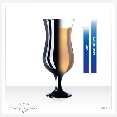 Набір келихів для шампанського PLATINUX, 6 шт, 210 мл, чорні